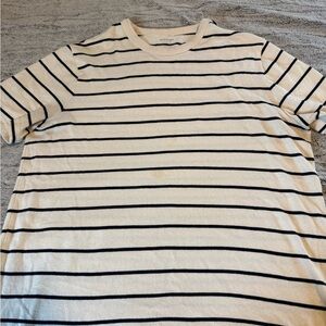 Old Navy Men's Short Sleeve Striped Tee - Cream and Black
